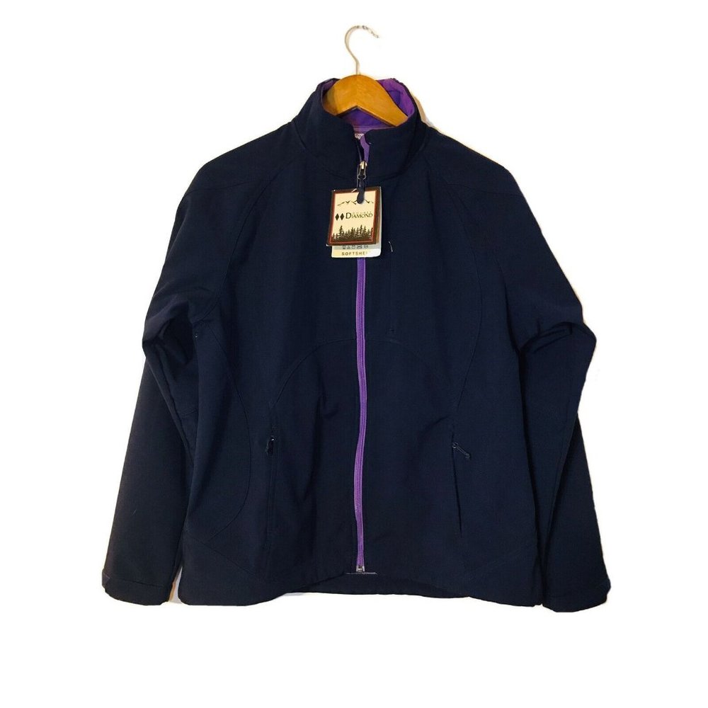 Double Diamond Women's Large Jacket Purple Fleece Lining New - Picture 1 of 8